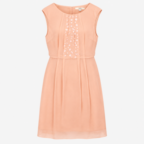 Sleeveless Dress Pink Embellished