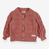 Cardigan pink cable design