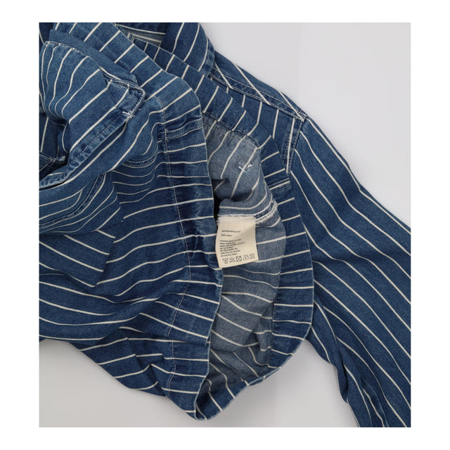 Jacket Blue Striped Denim Utility Button Up