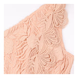 Midi Dress Blush Floral Lace One Shoulder