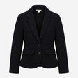 Blazer Black Textured Cotton Two Button Notch Lape