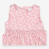 Dress and pants pink ditsy smocked SS