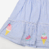 Skirt Blue Striped with Ice Creams and Watermelons