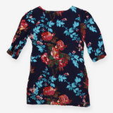 Navy Floral Long Sleeve Mini Dress