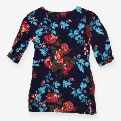 Navy Floral Long Sleeve Mini Dress
