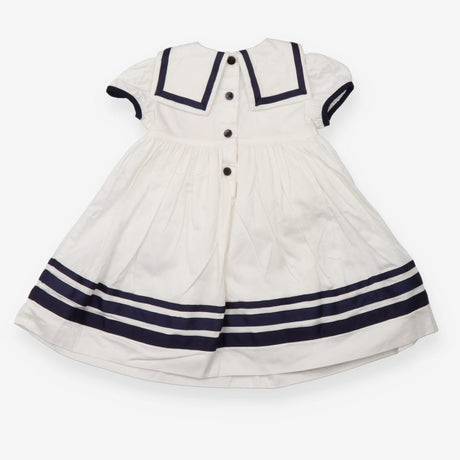 Blue and white collared dress