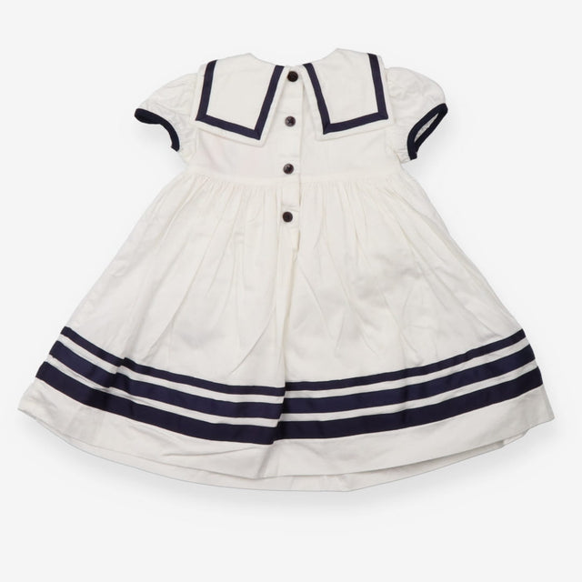 Blue and white collared dress