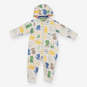 Hooded Onesie White Multicoloured Dogs