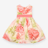 Dress woven pink floral