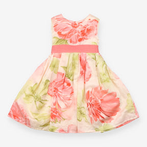 Dress woven pink floral