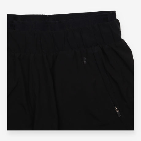 Running Shorts Black Zipped Pockets Elasticated Wa