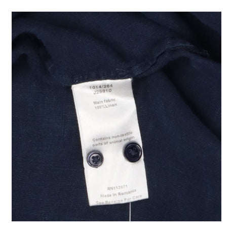 Navy Linen Button Back shirt