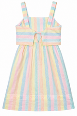 Sundress Linen Pastel Stripe Sleeveless Mini