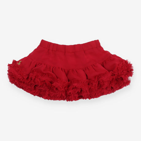 Tiered Skirt Red with Joules Golden Bunny