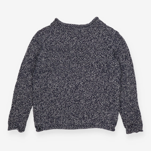 Sweater knit navy and white 