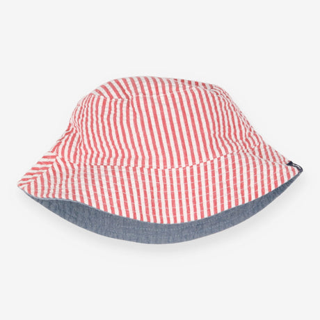 Reversible Sunhat Chambray and Red Stripe