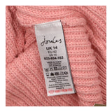 Dusky Pink Rib Knit Jumper with Crochet Collar