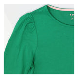 Apple Green Puff‑Shoulder Long Sleeve Top – Modal 