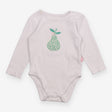 Bodysuit white LS floral pear