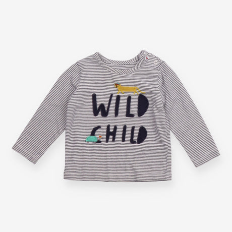 T-shirt long sleeve navy striped wild child