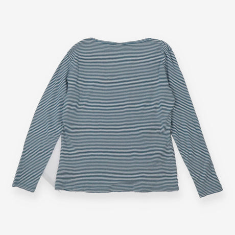 Frugi Organic Pointelle Blue Stripe Long Sleeve