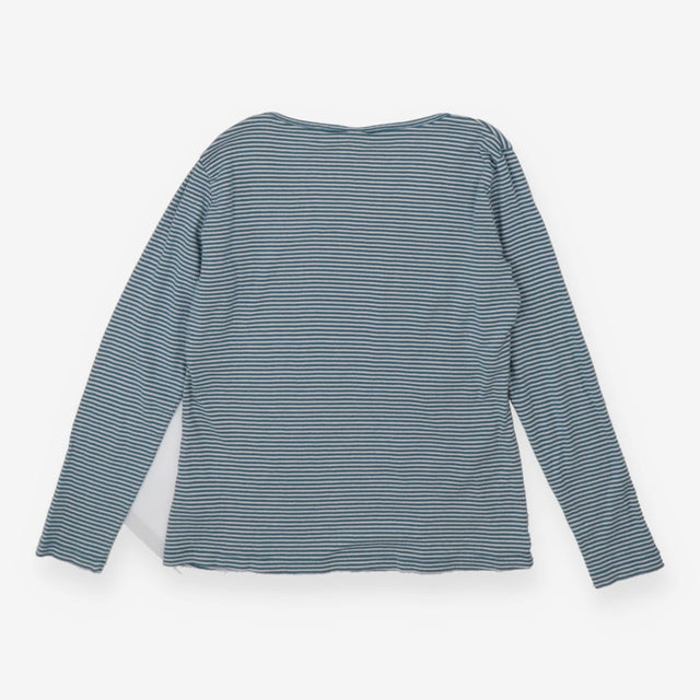Frugi Organic Pointelle Blue Stripe Long Sleeve