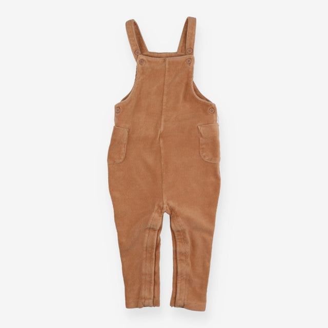 Brown cord velour dungarees
