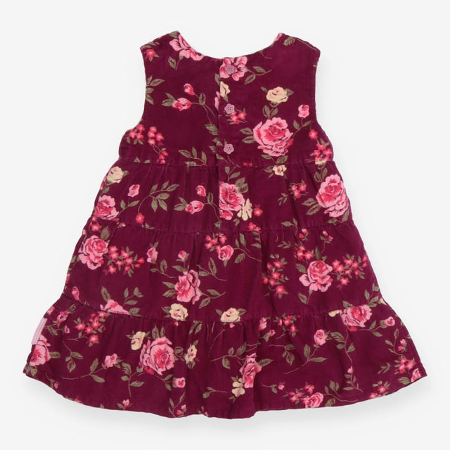 Dress Sleeveless Cord Purple Roses