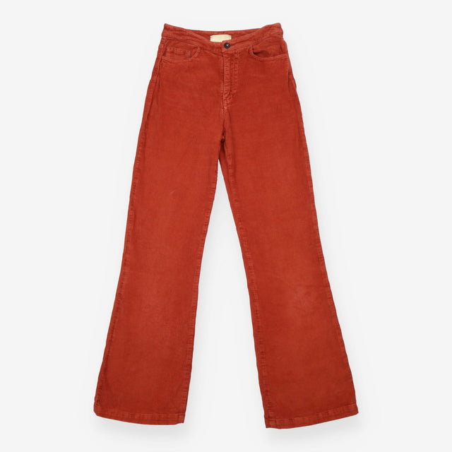 Trousers Rust Orange Corduroy Wide Leg High Waist