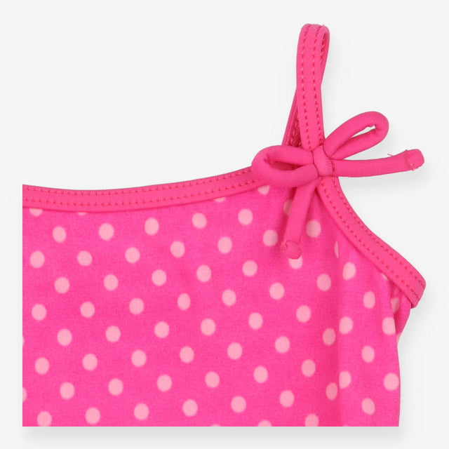Pink spotty ruffle swimsuit