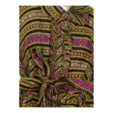 African Wax Print Ruffle Trim Cotton Midi Dress Mu