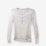 Uniqlo White Henley Long Sleeve Top – Smooth Cotto