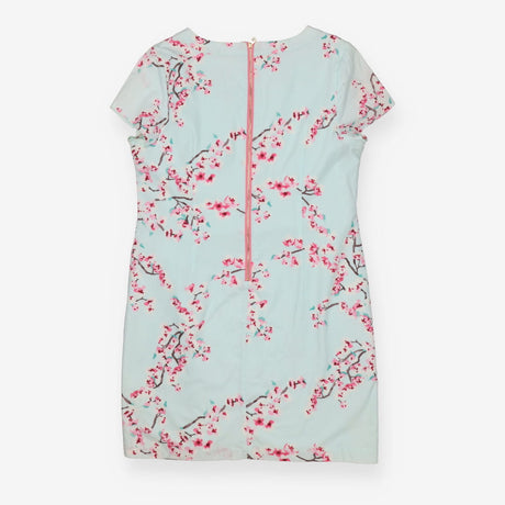 Blue Cherry Blossom Elise Midi Dress – Zip Back, D