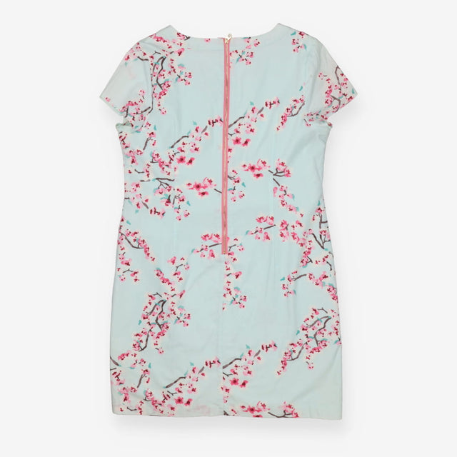 Blue Cherry Blossom Elise Midi Dress – Zip Back, D