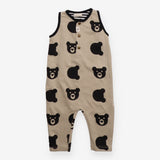 Dungarees cream black bear heads