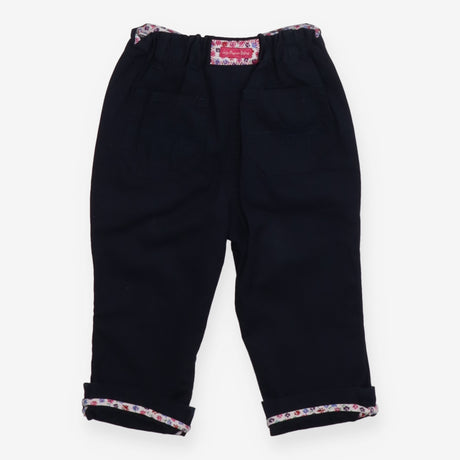 Navy chino floral lined