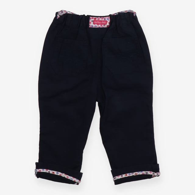 Navy chino floral lined