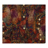 Vintage Multicolour Paisley Silk Blend Button Fron