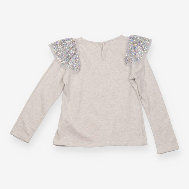 T-shirt long sleeves grey sequins Christmas tree