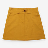 A Line Mini Skirt Mustard Yellow Belted