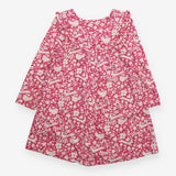 Dress Long Sleeve Pink with White Woodland Prints
