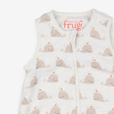 Sleeping bag white with whale print 1Tog
