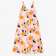 Multicolour Floral Linen Blend V-Neck Maxi Dress