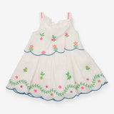 Dress summer white embroidered flowers