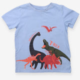 Blue Dinosaur Types T-shirt