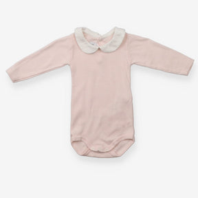 Collared Bodysuit Pink Stripe