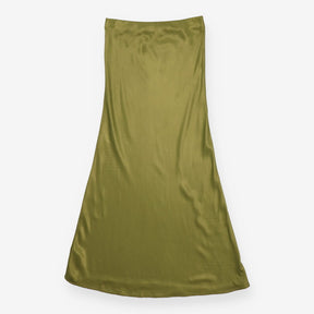 Khaki Satin Slip Skirt | Sustainable Maxi Skirt