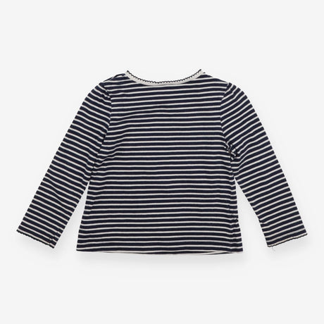 Blue Striped Bow Detail Long Sleeve