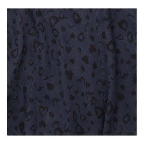 Hush Navy Tonal Animal Print Button Front Midi Shi