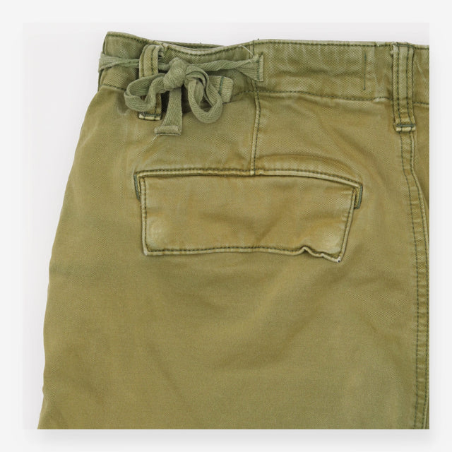 Khaki Green Cotton Utility Cargo Trousers